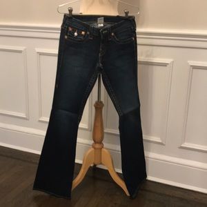 True religion wide leg denim blue jeans size 27